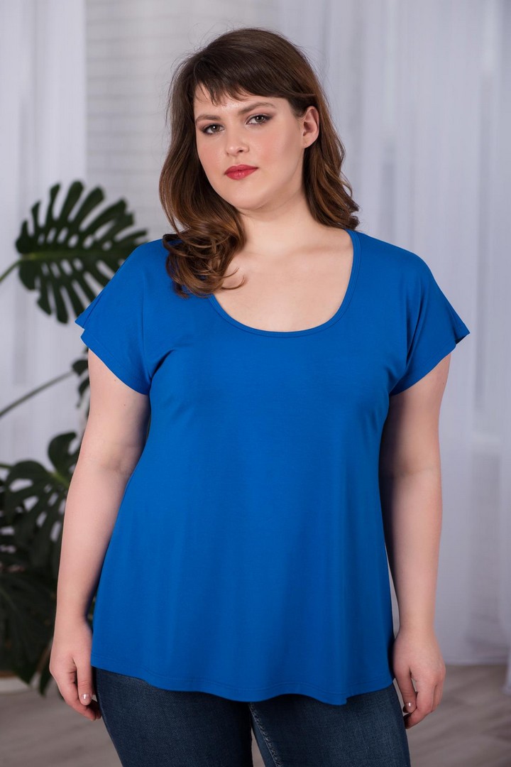 Фото товара 19622, футболка василькового цвета